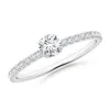 Angara Classic Round Diamond Solitaire Ring With Accents In White Gold/g