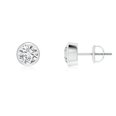 Angara Classic Round Diamond Solitaire Stud Earrings In Metallic