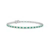Angara Classic Round Emerald And Diamond Tennis Bracelet In White Gold/rich Medium Green
