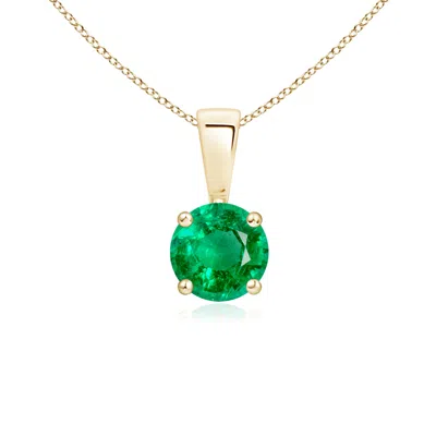 Angara Classic Round Emerald Solitaire Pendant In Green