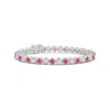 Angara Classic Round Fancy Intense Pink And White Diamond Tennis Bracelet
