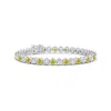 Angara Classic Round Fancy Intense Yellow And White Diamond Tennis Bracelet In White Gold/fancy Intense