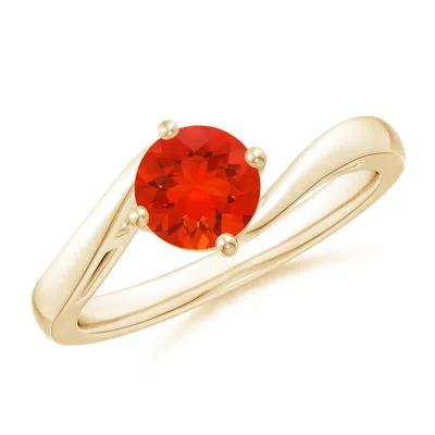 Angara Classic Round Fire Opal Solitaire Bypass Ring In Gold
