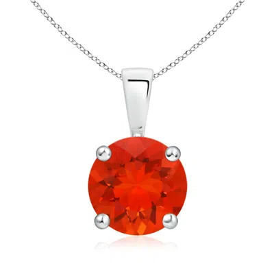 Angara Classic Round Fire Opal Solitaire Pendant In Red