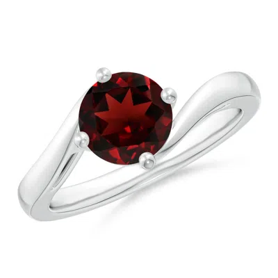 Angara Classic Round Garnet Solitaire Bypass Ring In Metallic