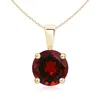 Angara Classic Round Garnet Solitaire Pendant In Yellow Gold/rich Red