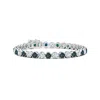 Angara Classic Round Lab-grown Alexandrite And Diamond Tennis Bracelet In White Gold/bluish Green Changing To Brownish Or Pinkish Purple