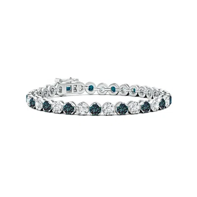 Angara Classic Round Lab-grown Alexandrite And Diamond Tennis Bracelet In Multi