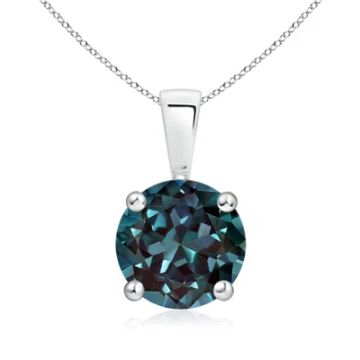 Angara Classic Round Lab-grown Alexandrite Solitaire Pendant In Metallic