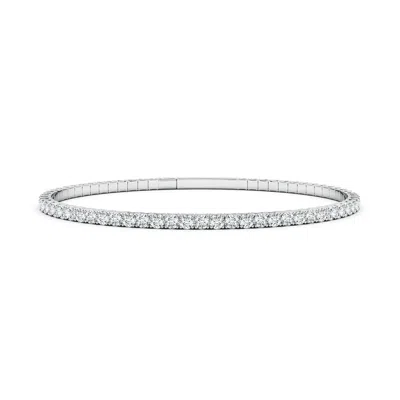 Angara Classic Round Lab-grown Diamond Flex Bangle In White