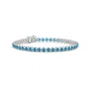 Angara Classic Round Lab-grown Fancy Intense Blue Diamond Tennis Bracelet In White Gold/fancy Intense