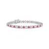 Angara Classic Round Lab-grown Fancy Intense Pink And White Diamond Tennis Bracelet In White Gold/fancy Intense