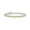 Angara Classic Round Lab-grown Fancy Intense Yellow And White Diamond Tennis Bracelet In White Gold/fancy Intense