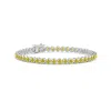 Angara Classic Round Lab-grown Fancy Intense Yellow Diamond Tennis Bracelet In White Gold/fancy Intense