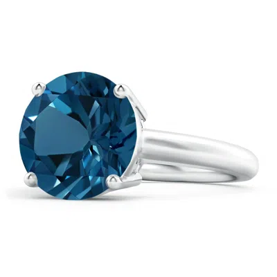 Angara Classic Round London Blue Topaz Solitaire Ring In Metallic