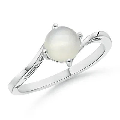 Angara Classic Round Moonstone Solitaire Bypass Ring