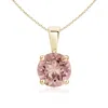 Angara Classic Round Morganite Solitaire Pendant In Yellow Gold/peachy Pink