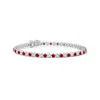 Angara Classic Round Ruby And Diamond Tennis Bracelet In White Gold/medium Red