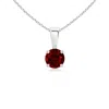 Angara Classic Round Ruby Solitaire Pendant In White Gold/deep Rich Red