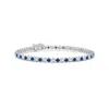 Angara Classic Round Sapphire And Diamond Tennis Bracelet In White Gold/medium To Rich Blue