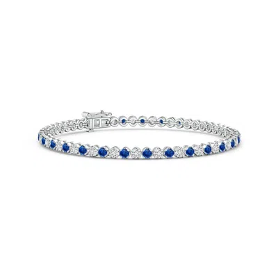 Angara Classic Round Sapphire And Diamond Tennis Bracelet In Blue