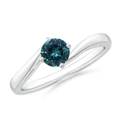 Angara Classic Round Teal Montana Sapphire Solitaire Bypass Ring In Metallic
