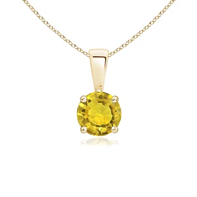 Angara Classic Round Yellow Sapphire Solitaire Pendant In Gold
