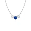 Angara Classic Sapphire And Diamond Necklace In White Gold/medium To Rich Blue