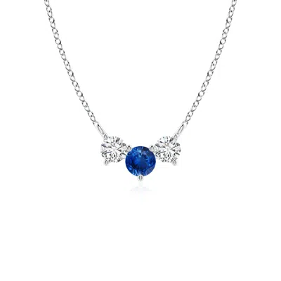 Angara Classic Sapphire And Diamond Necklace In Blue