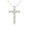 Angara Classic Shared Prong-set Diamond Cross Pendant In Yellow Gold/g