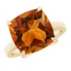 Angara Classic Solitaire Cushion Citrine Cocktail Ring In Yellow Gold/deep Golden