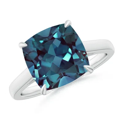 Angara Classic Solitaire Cushion Lab-grown Alexandrite Cocktail Ring In Metallic