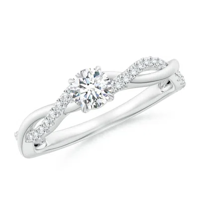 Angara Classic Solitaire Diamond Twist Shank Engagement Ring In Metallic