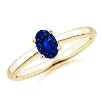 Angara Classic Solitaire Oval Blue Sapphire Promise Ring In Gold