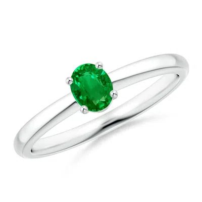Angara Classic Solitaire Oval Emerald Promise Ring In Green