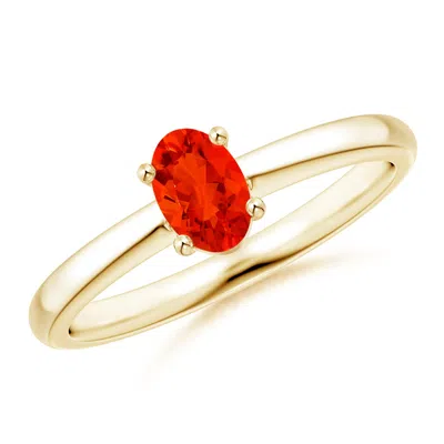 Angara Classic Solitaire Oval Fire Opal Promise Ring In Gold