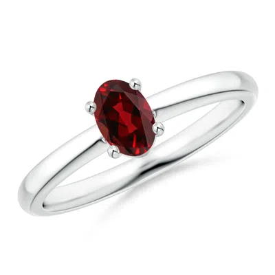Angara Classic Solitaire Oval Garnet Promise Ring In Metallic
