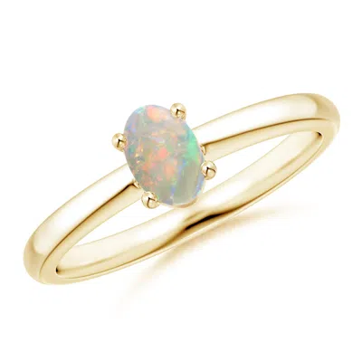 Angara Classic Solitaire Oval Opal Promise Ring In Gold
