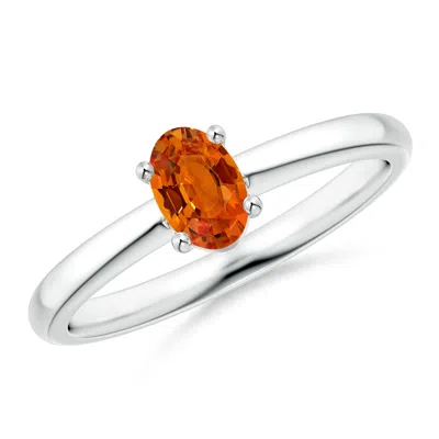 Angara Classic Solitaire Oval Orange Sapphire Promise Ring In Burgundy