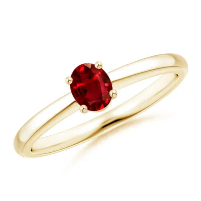 Angara Classic Solitaire Oval Ruby Promise Ring In Gold