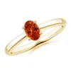 Angara Classic Solitaire Oval Spessartite Promise Ring In Yellow Gold/mandarin Orange