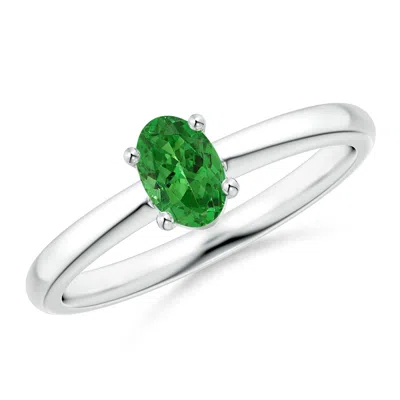 Angara Classic Solitaire Oval Tsavorite Promise Ring In Green