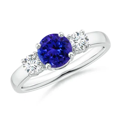 Angara Classic Tanzanite And Diamond Three Stone Engagement Ring In Metallic