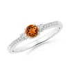 Angara Classic Three Stone Citrine And Diamond Ring In White Gold/deep Golden