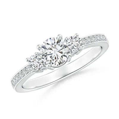 Angara Classic Three Stone Diamond Engagement Ring In Metallic