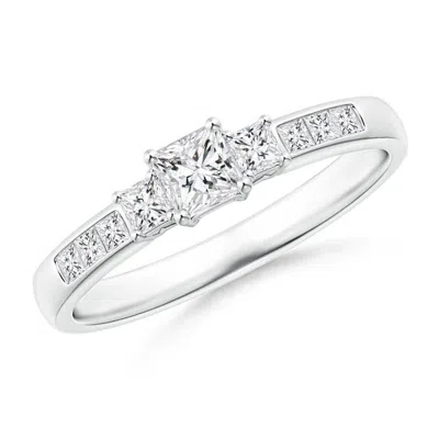 Angara Classic Three Stone Princess-cut Diamond Promise Ring In Metallic