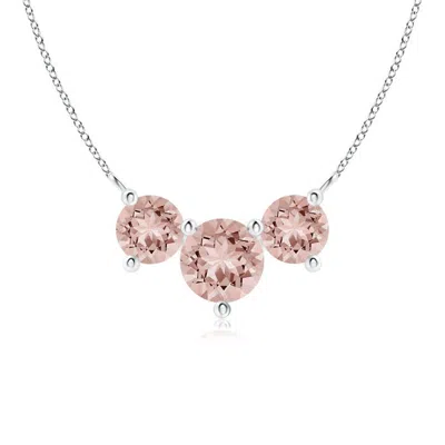 Angara Classic Trio Morganite Necklace In Metallic
