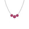 Angara Classic Trio Pink Sapphire Necklace In White Gold/rich Pink