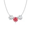 Angara Classic Trio Round Fancy Intense Pink And White Diamond Necklace