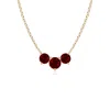 Angara Classic Trio Ruby Necklace In Yellow Gold/deep Rich Red